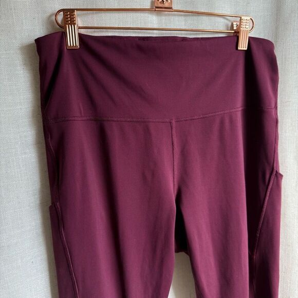 Athleta Ultimate Stash Pocket 7/8 Tights Leggings Deep Burgundy 1X High Rise - Picture 5 of 14